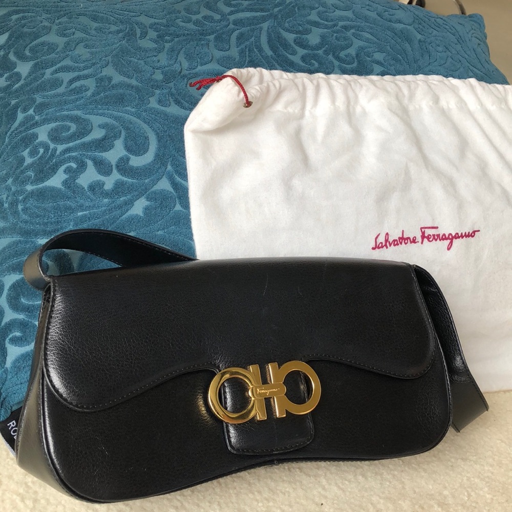 Salvatore Ferragamo black leather bag